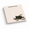 Motivation Not Found Black Cat 3x3 sticky notes, 50-sheet memo pad