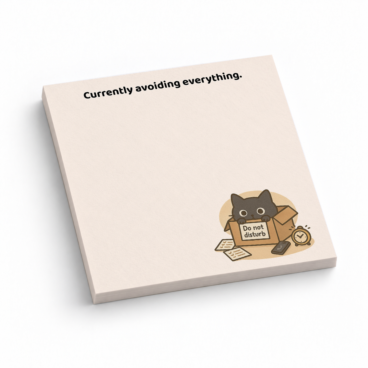 Avoiding Everything Cat 3x3 sticky notes, 50-sheet memo pad