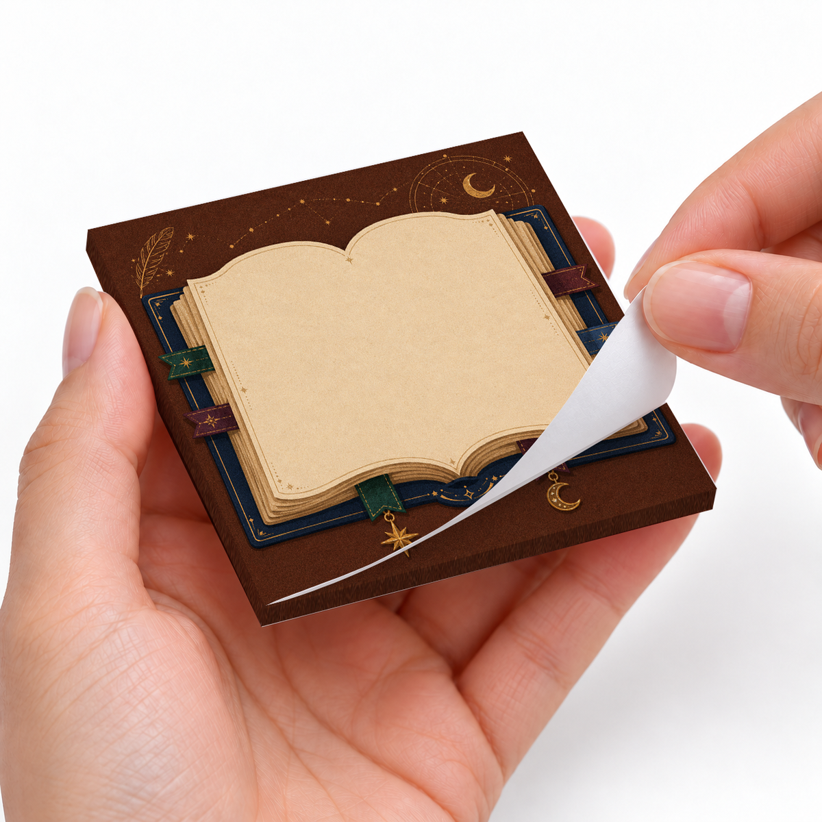Quill & Astrolabe sticky notes styled with a planner and desk accessories