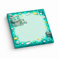Mint Green Tech Crash Kawaii 3x3 sticky notes, 50-sheet memo pad