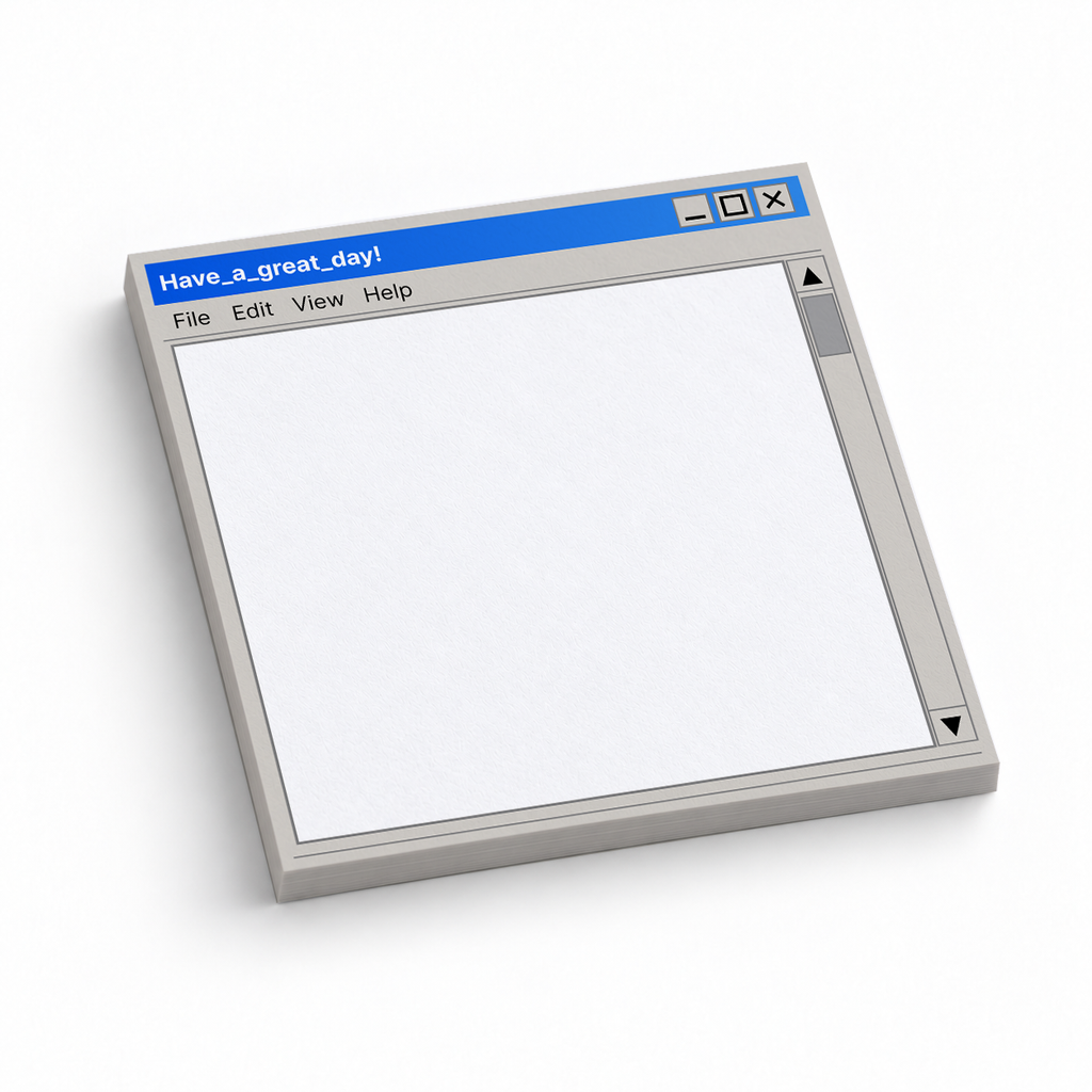 Have a Great Day Retro OS 3x3 sticky notes, 50-sheet memo pad