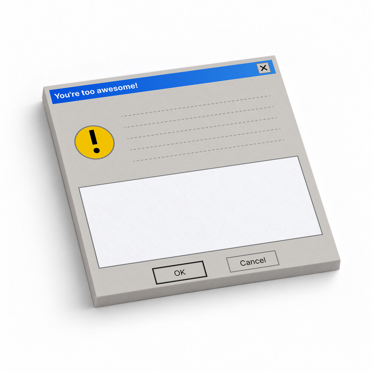 Too Awesome Alert Popup 3x3 sticky notes, 50-sheet memo pad