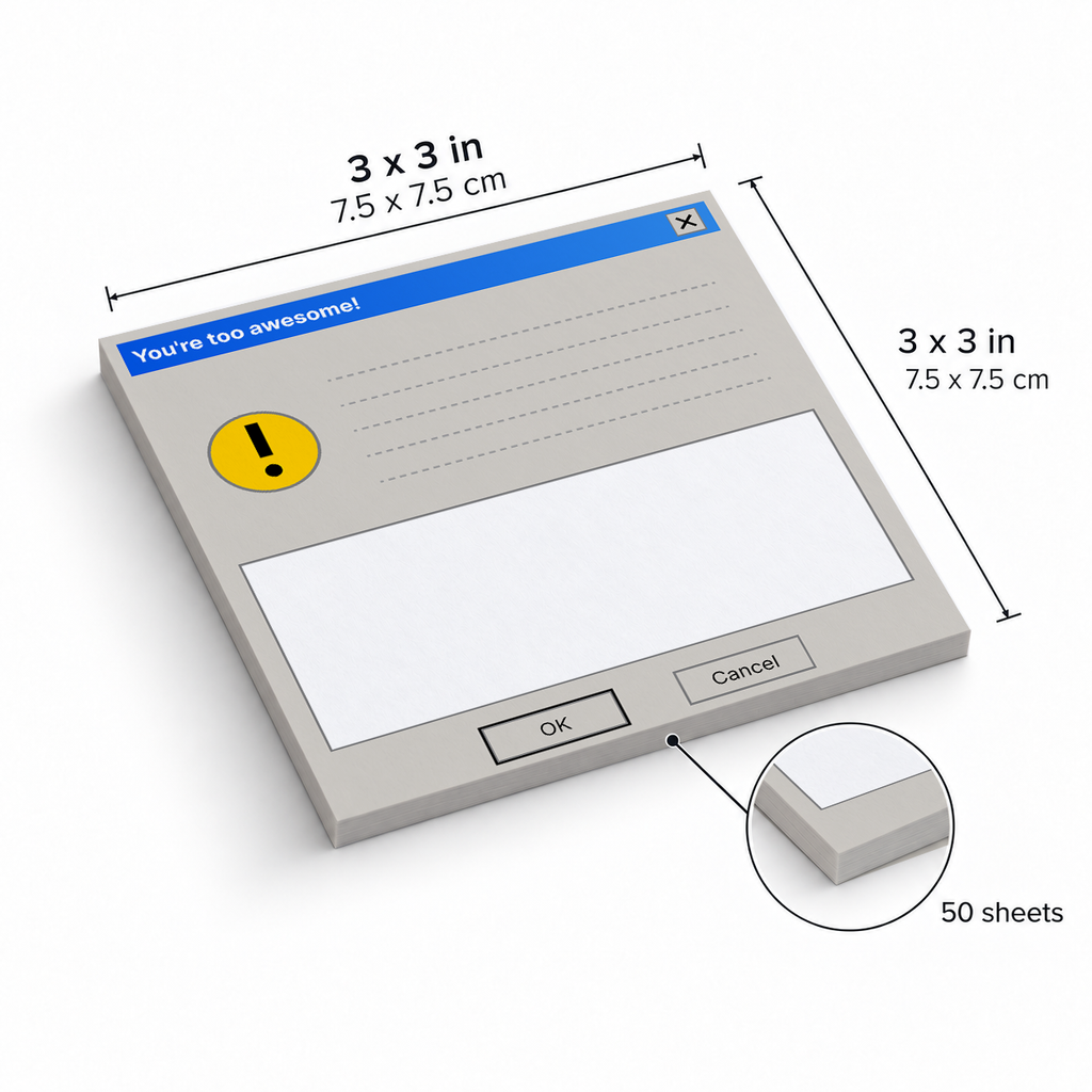 Too Awesome Alert Popup sticky notes, 3x3 in (7.5 x 7.5 cm), 50 sheets
