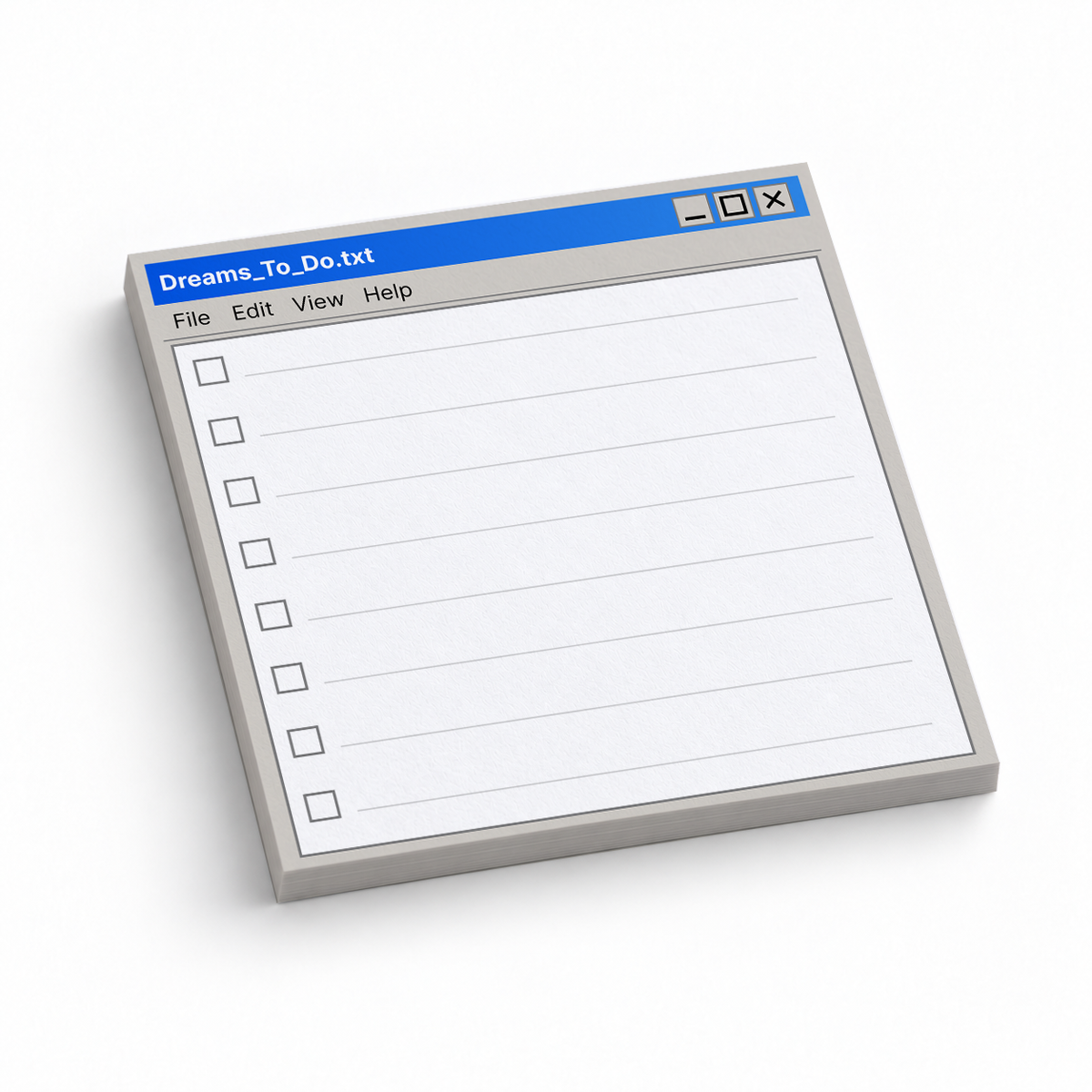 Vintage Text Editor Checklist 3x3 sticky notes, 50-sheet memo pad