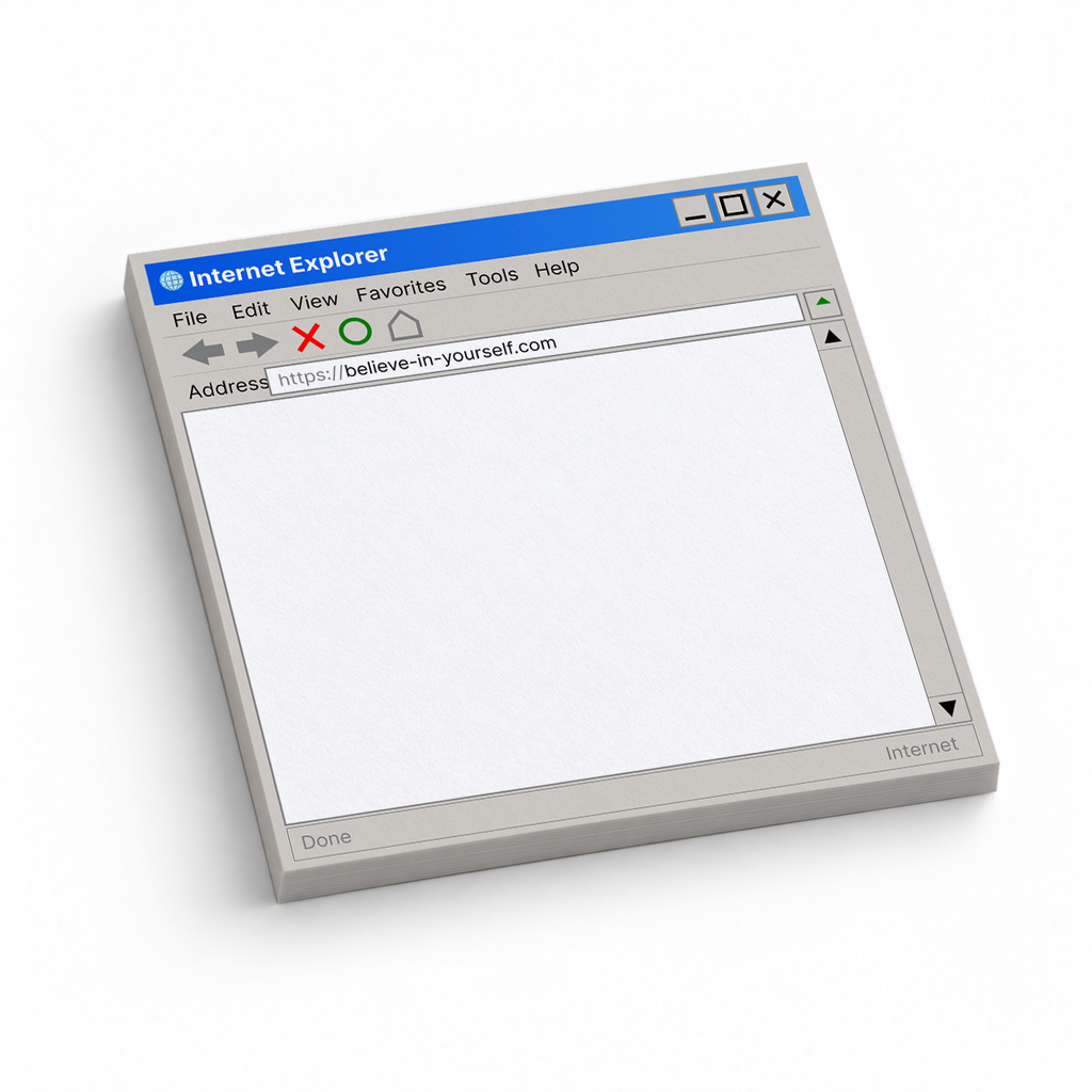 Retro Web Browser Blank 3x3 sticky notes, 50-sheet memo pad