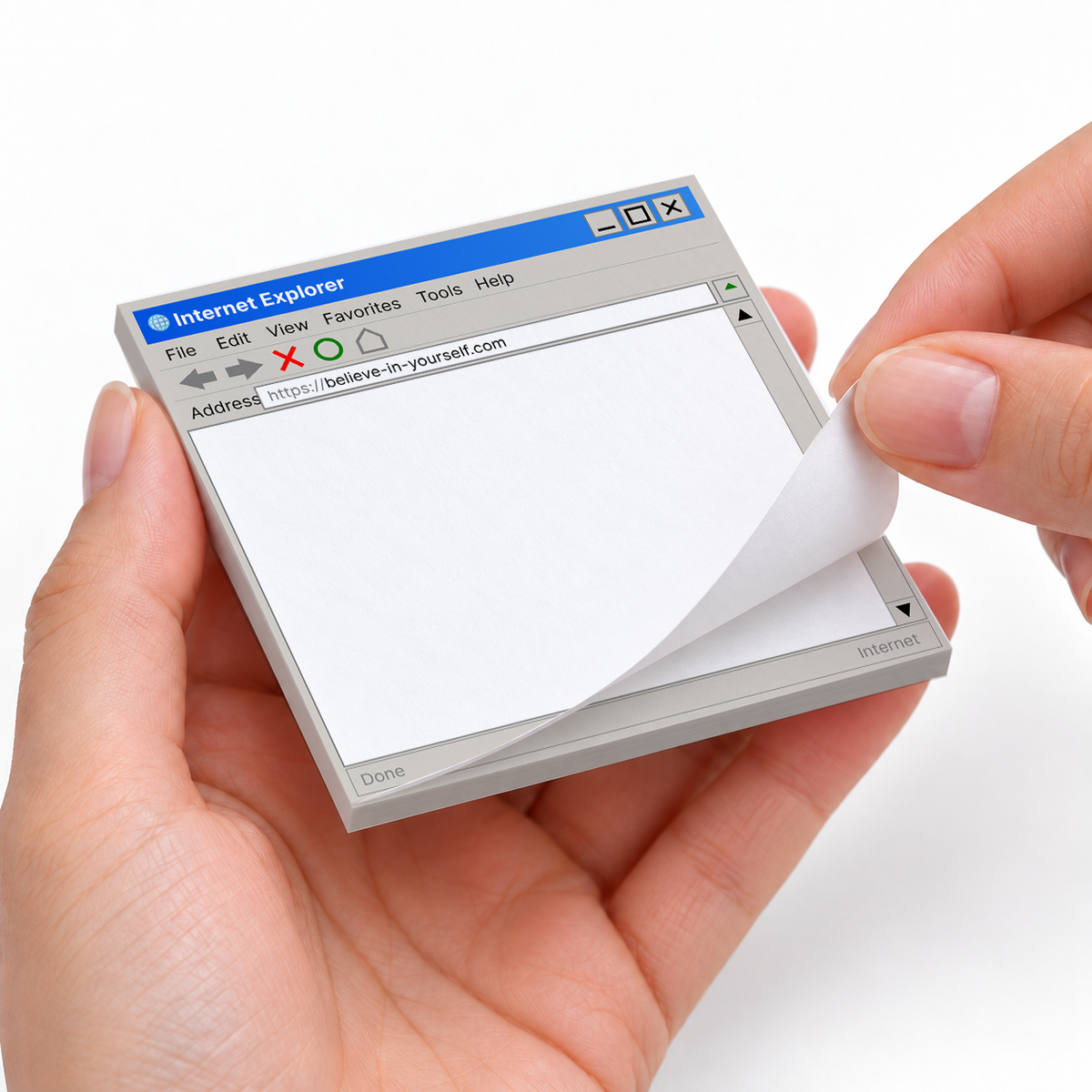 Retro Web Browser Blank sticky notes styled with a planner and desk accessories