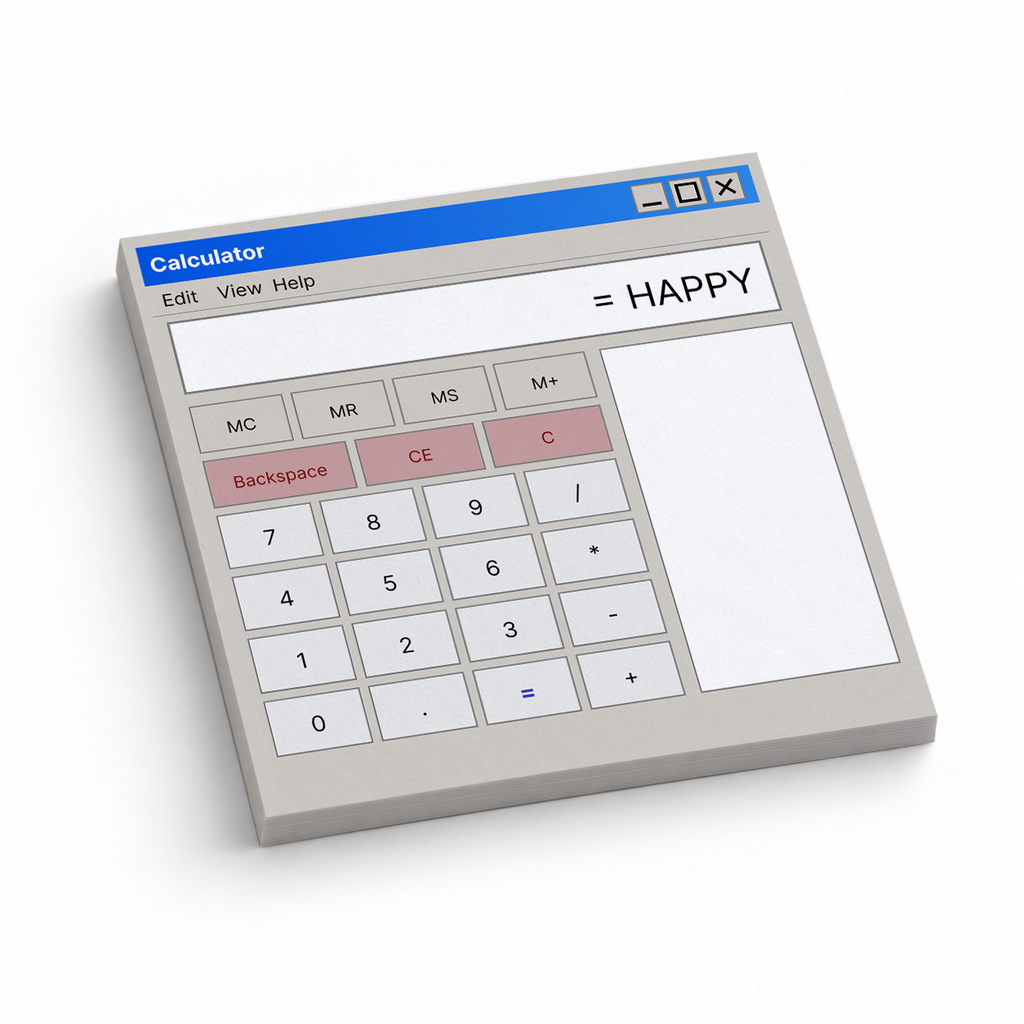 Retro Calculator Sticky Notes - Happy Equation Design 3x3 sticky notes, 50-sheet memo pad