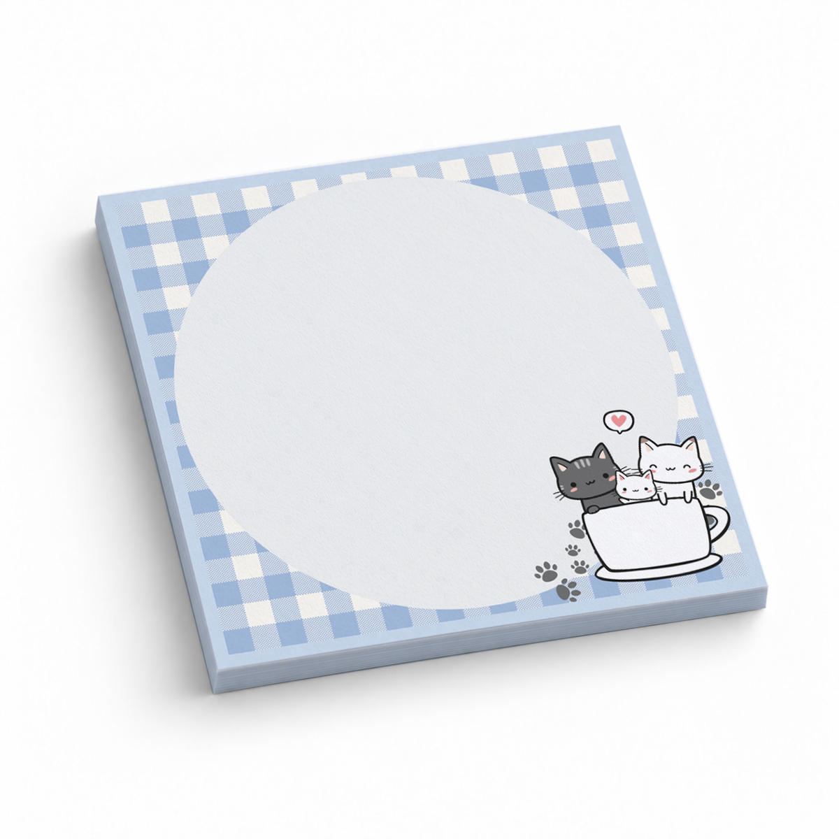 Cats in a Teacup Circular 3x3 sticky notes, 50-sheet memo pad