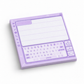 Pastel Purple Retro Pixel Keyboard 3x3 sticky notes, 50-sheet memo pad