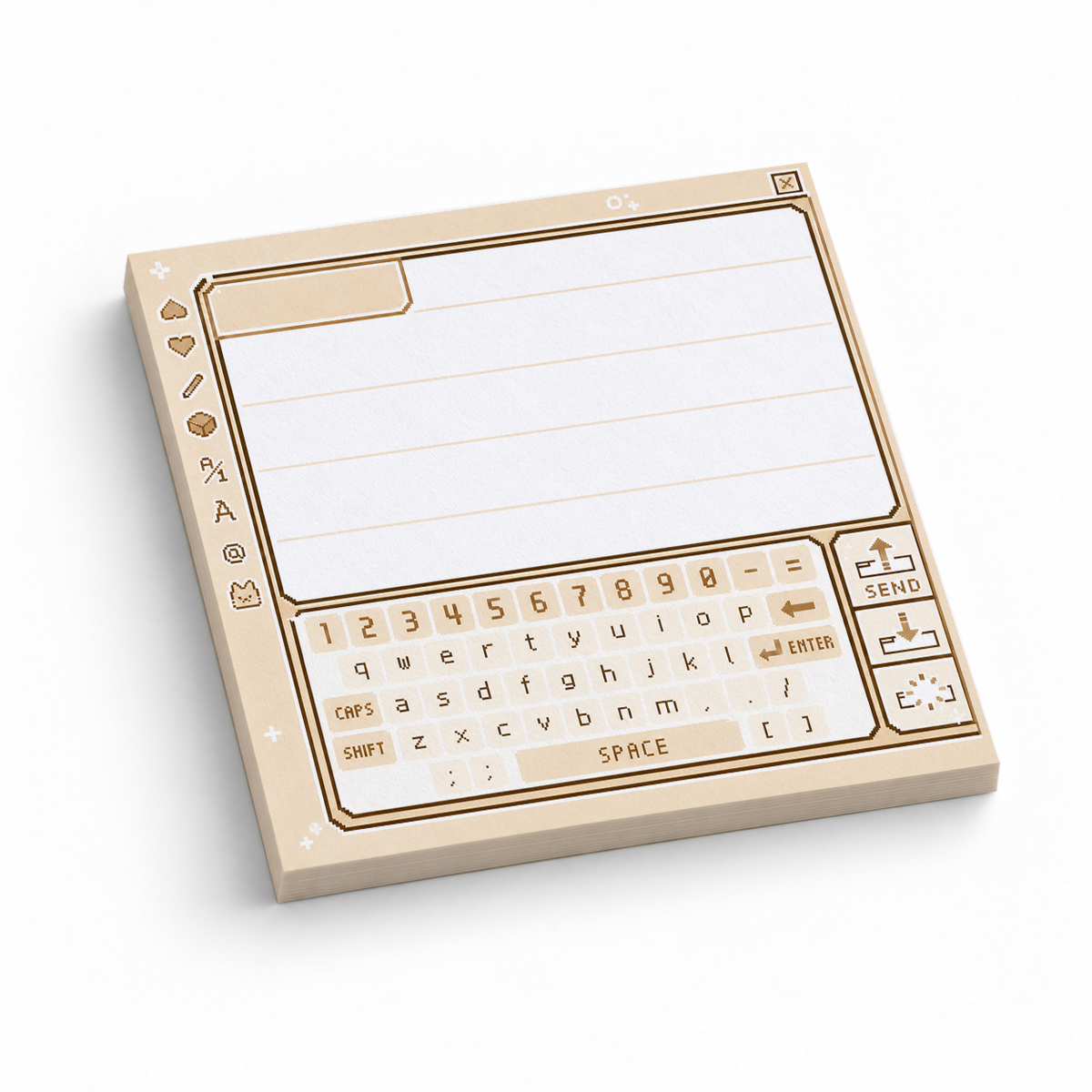Sepia Pixel Art Chat Message 3x3 sticky notes, 50-sheet memo pad