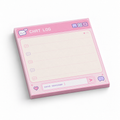 Pink Retro Chat Log Pixel Art 3x3 sticky notes, 50-sheet memo pad