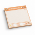 Peach Orange Saved Thoughts Retro 3x3 sticky notes, 50-sheet memo pad