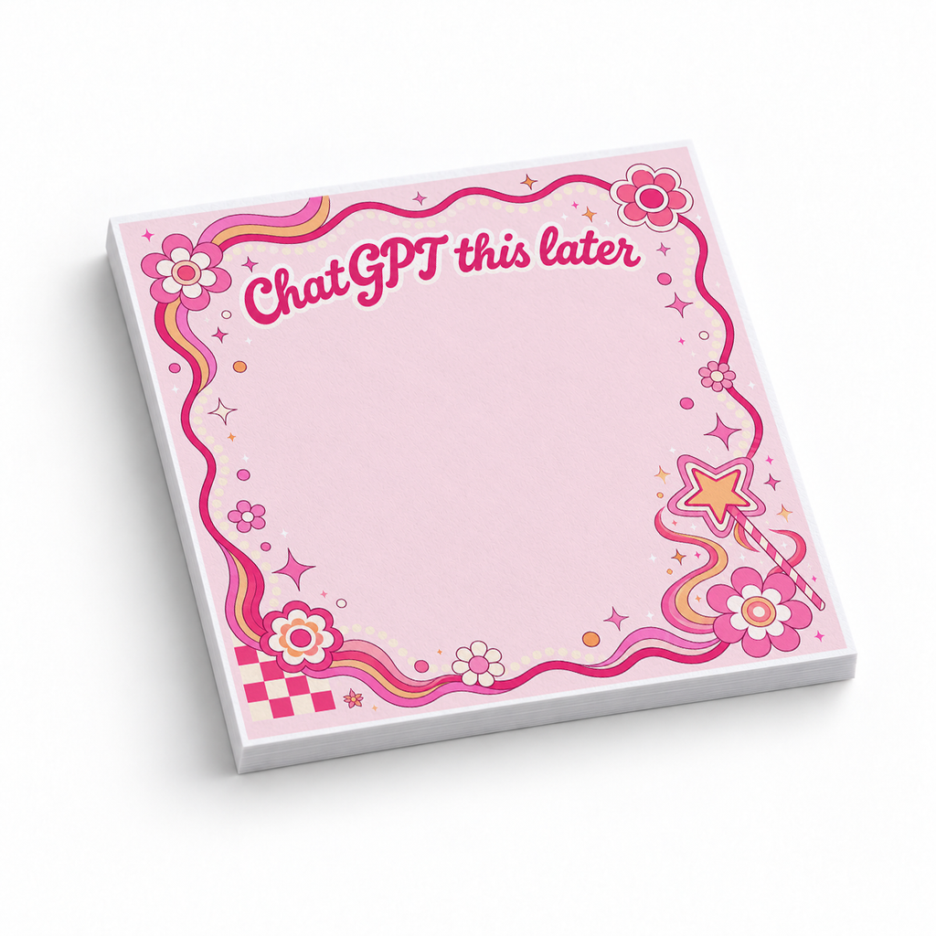 Magic Pink ChatGPT This Later 3x3 sticky notes, 50-sheet memo pad
