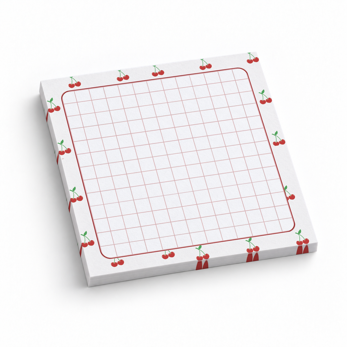 Cherry Border Grid 3x3 sticky notes, 50-sheet memo pad