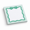 Mint Green Coquette Bow 3x3 sticky notes, 50-sheet memo pad
