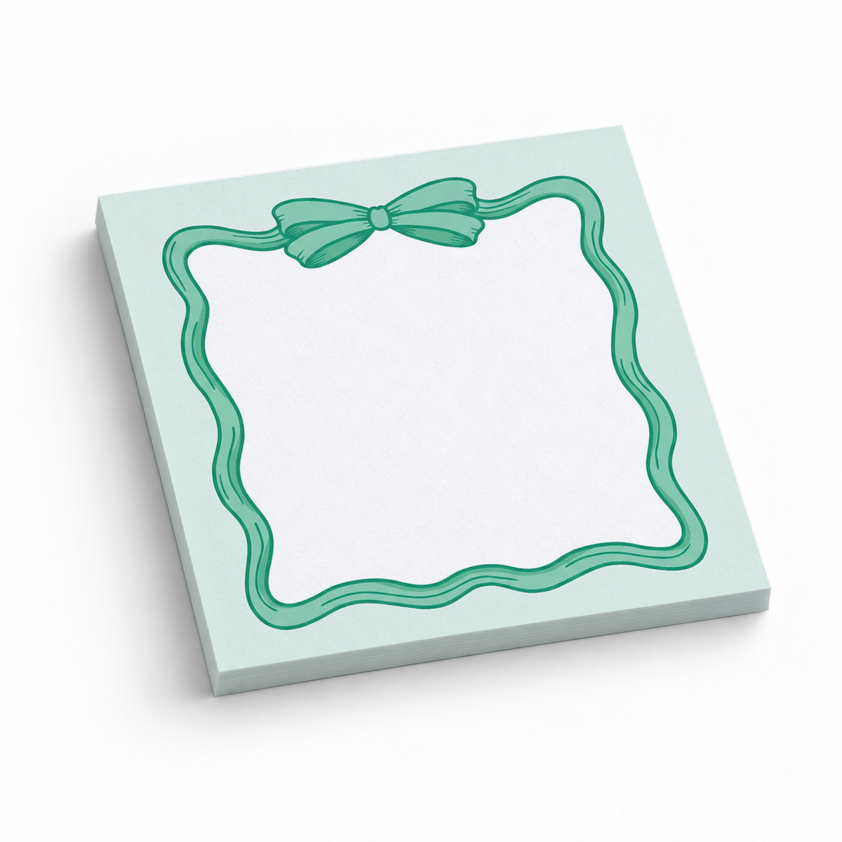 Mint Green Coquette Bow 3x3 sticky notes, 50-sheet memo pad
