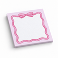 Pastel Pink Ribbon Bow 3x3 sticky notes, 50-sheet memo pad
