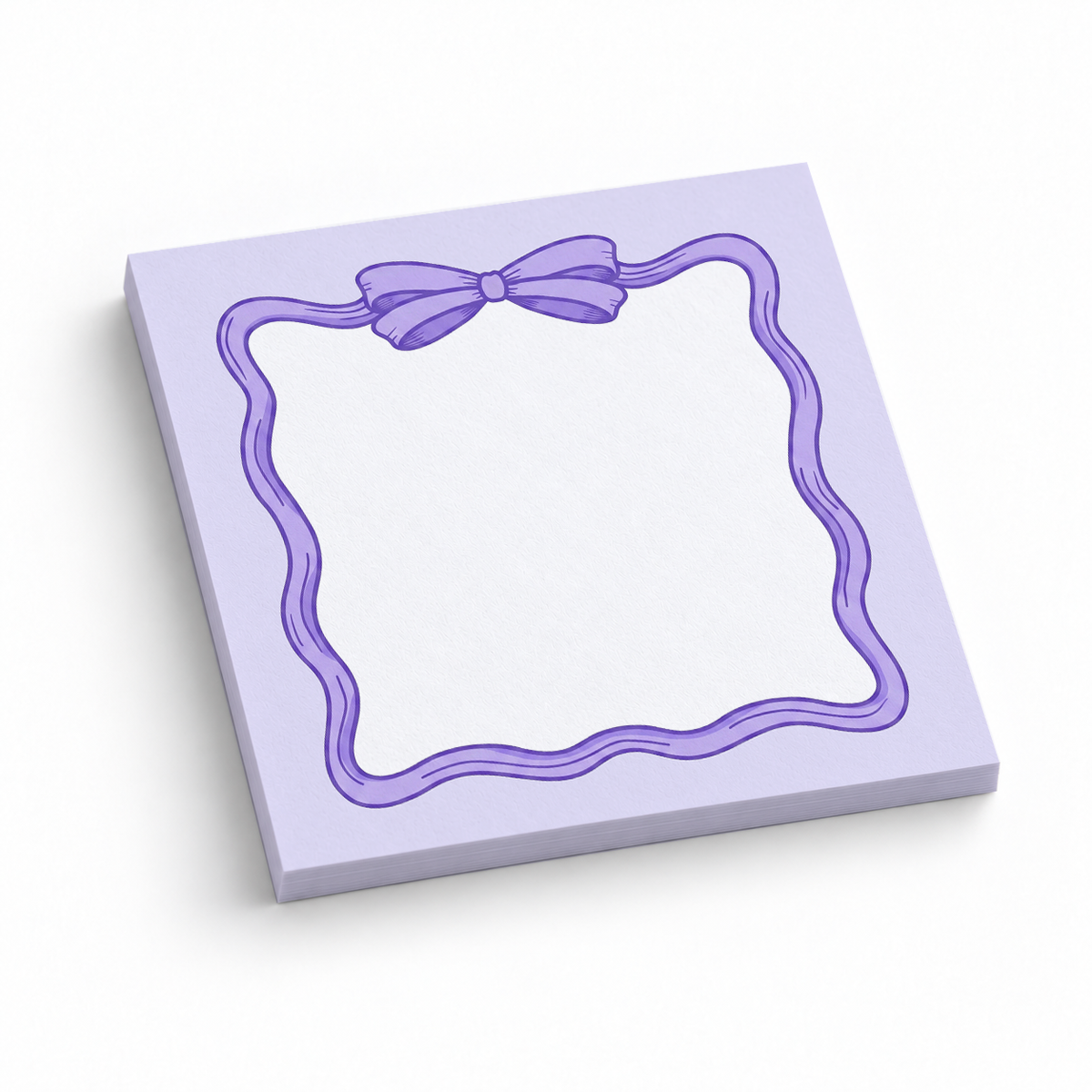 Lavender Coquette Bow 3x3 sticky notes, 50-sheet memo pad