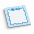 Light Blue Ribbon Bow 3x3 sticky notes, 50-sheet memo pad