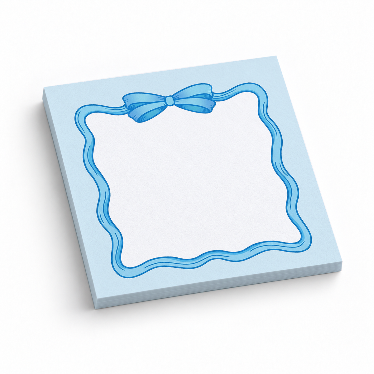 Light Blue Ribbon Bow 3x3 sticky notes, 50-sheet memo pad