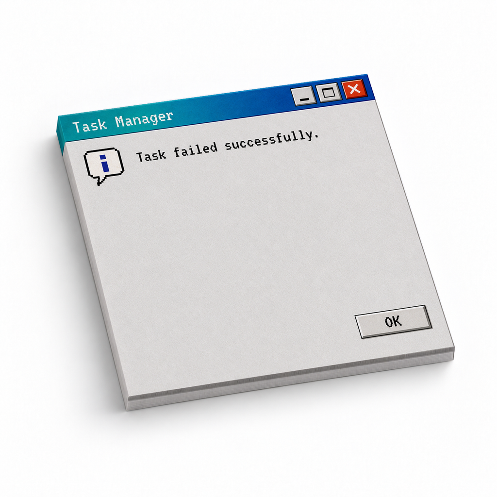 Task Failed Successfully 3x3 sticky notes, 50-sheet memo pad