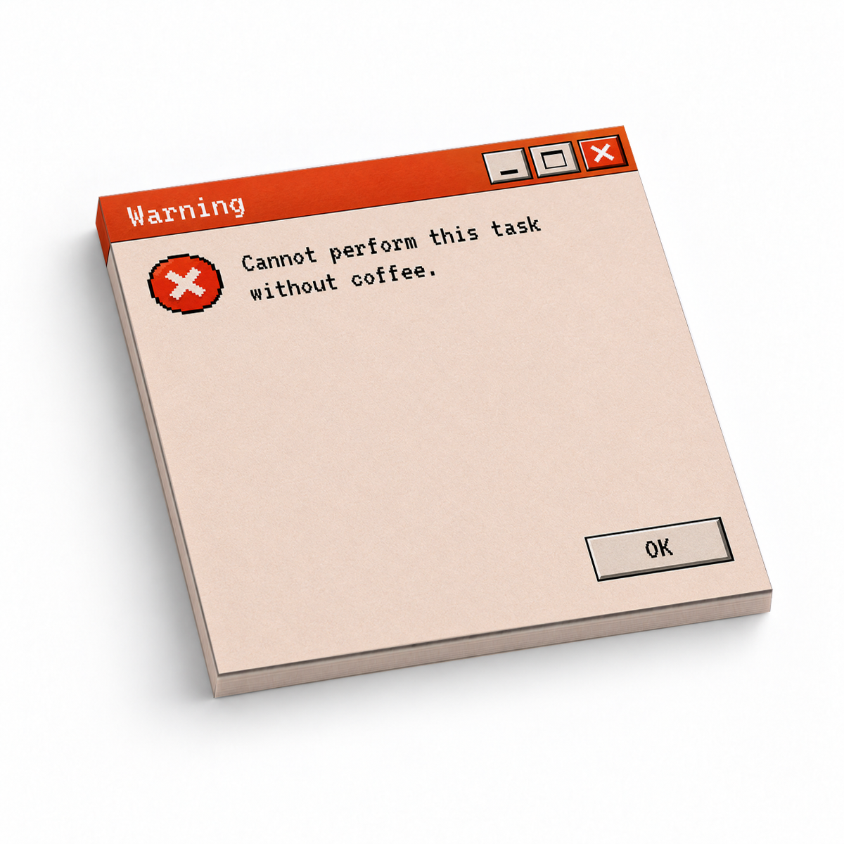 Coffee Warning Retro 3x3 sticky notes, 50-sheet memo pad