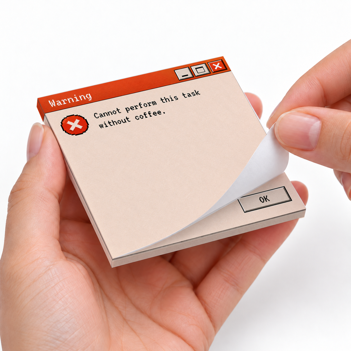 Coffee Warning Retro sticky notes styled with a planner and desk accessories