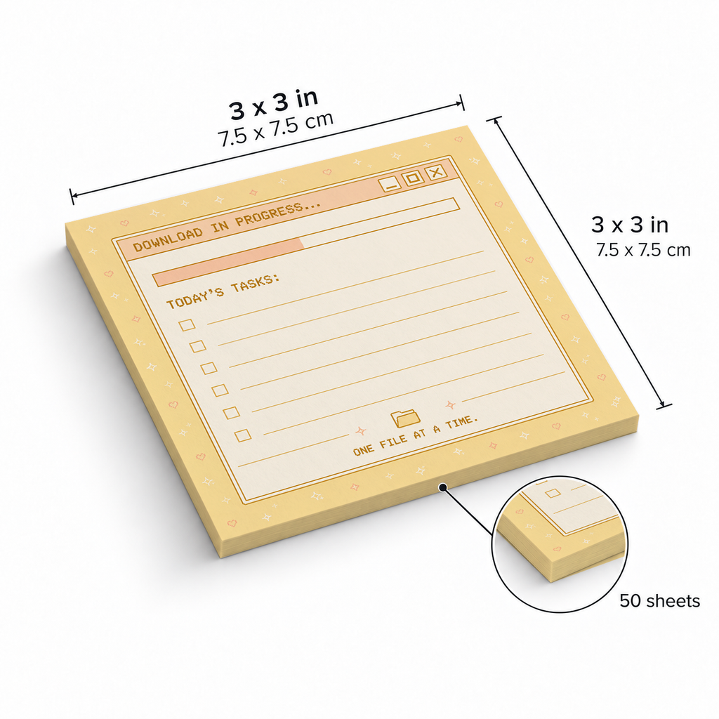 Today's Tasks Retro Window sticky notes, 3x3 in (7.5 x 7.5 cm), 50 sheets