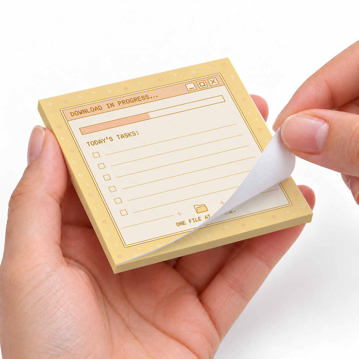Today's Tasks Retro Window sticky notes styled with a planner and desk accessories