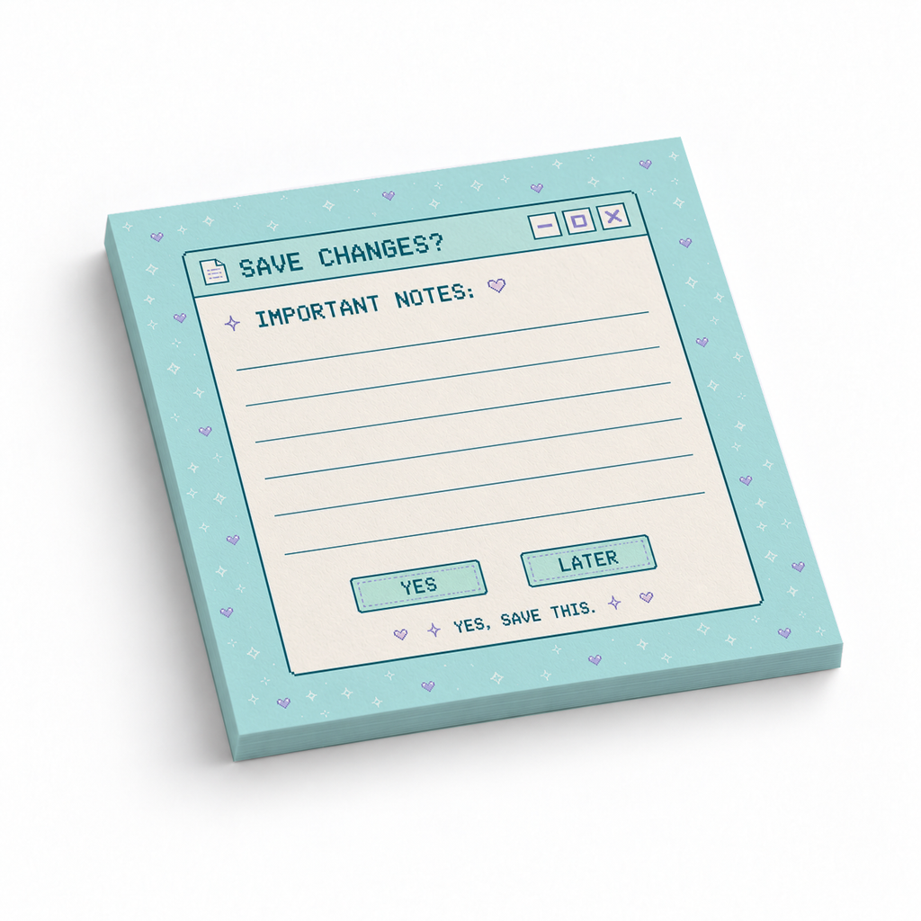 Save Changes Pixel Art 3x3 sticky notes, 50-sheet memo pad