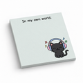 Black Cat Headphones 3x3 sticky notes, 50-sheet memo pad