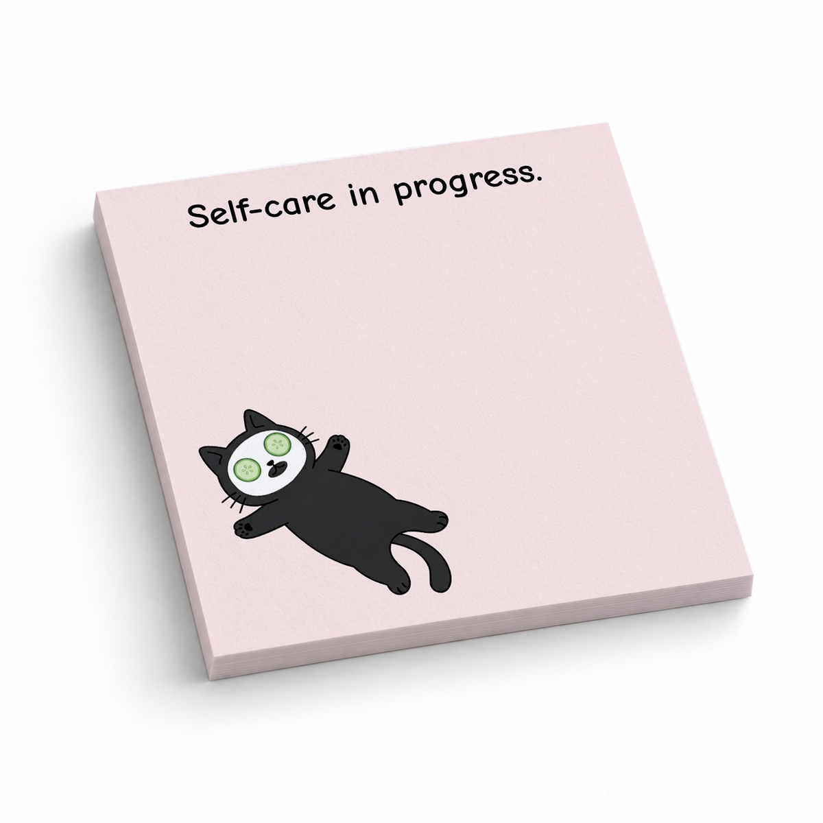 Skincare Cat Face Mask 3x3 sticky notes, 50-sheet memo pad