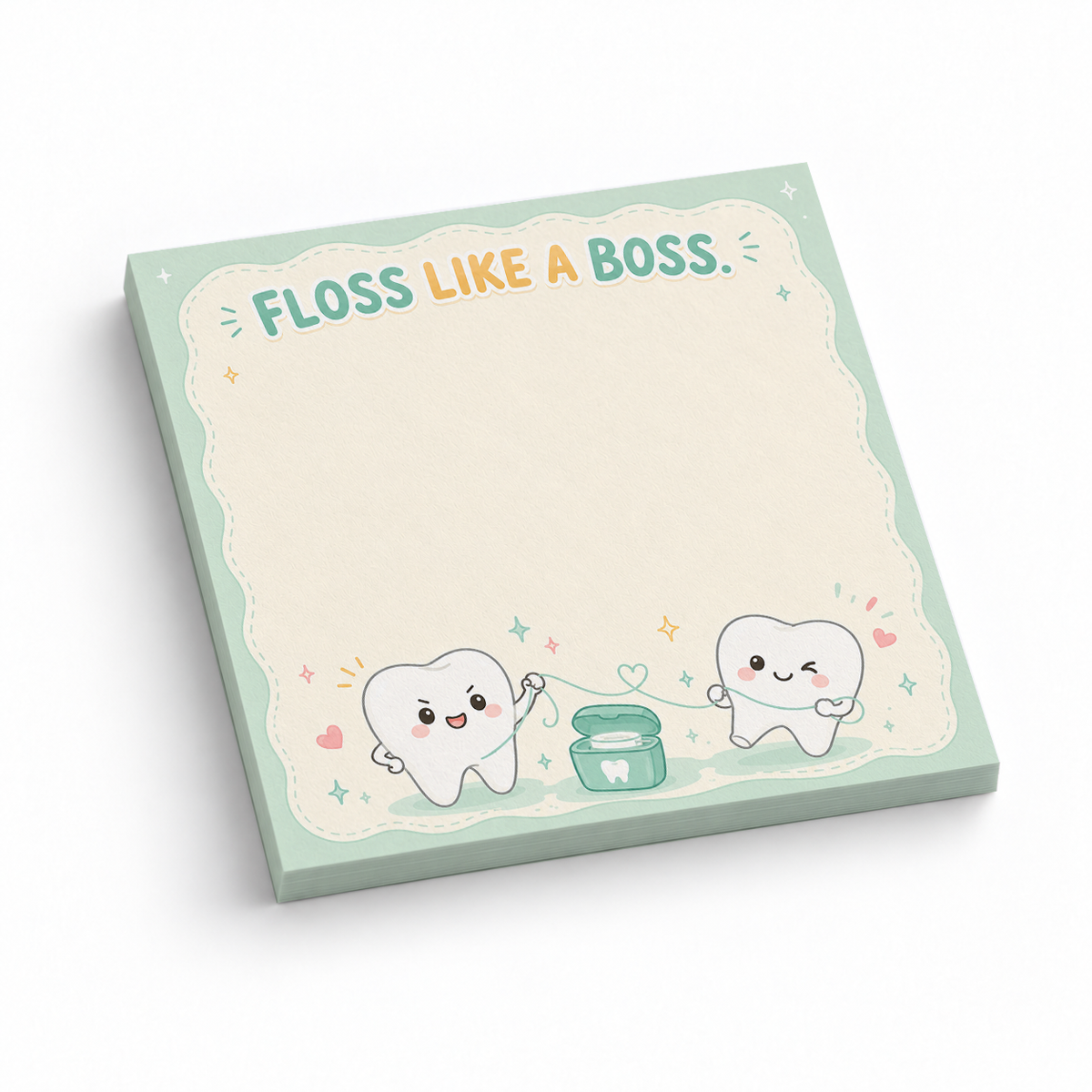 Floss Like A Boss Tooth 3x3 sticky notes, 50-sheet memo pad