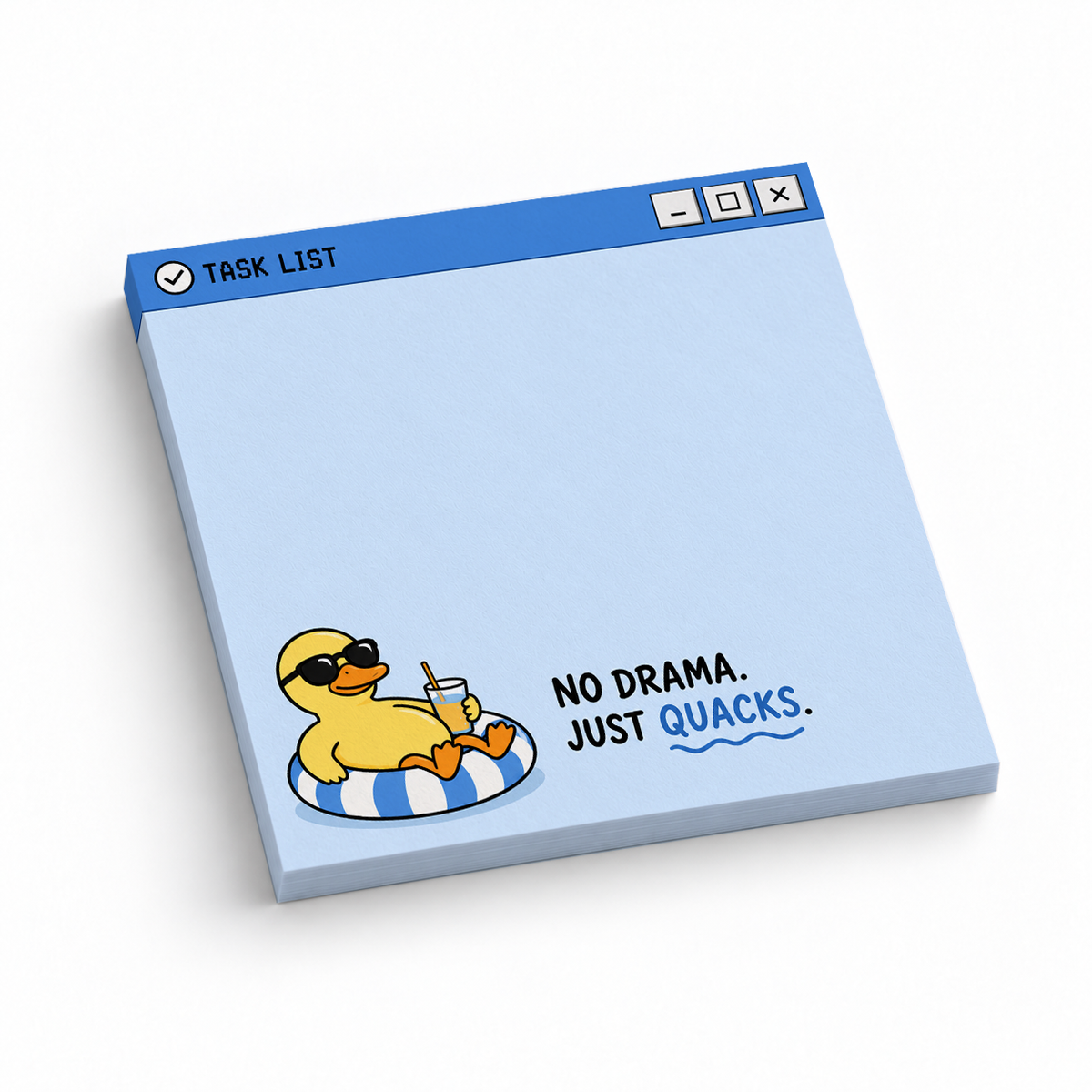 Chill Duck "No Drama" 3x3 sticky notes, 50-sheet memo pad