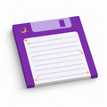 Purple Celestial Floppy Disk 3x3 sticky notes, 50-sheet memo pad