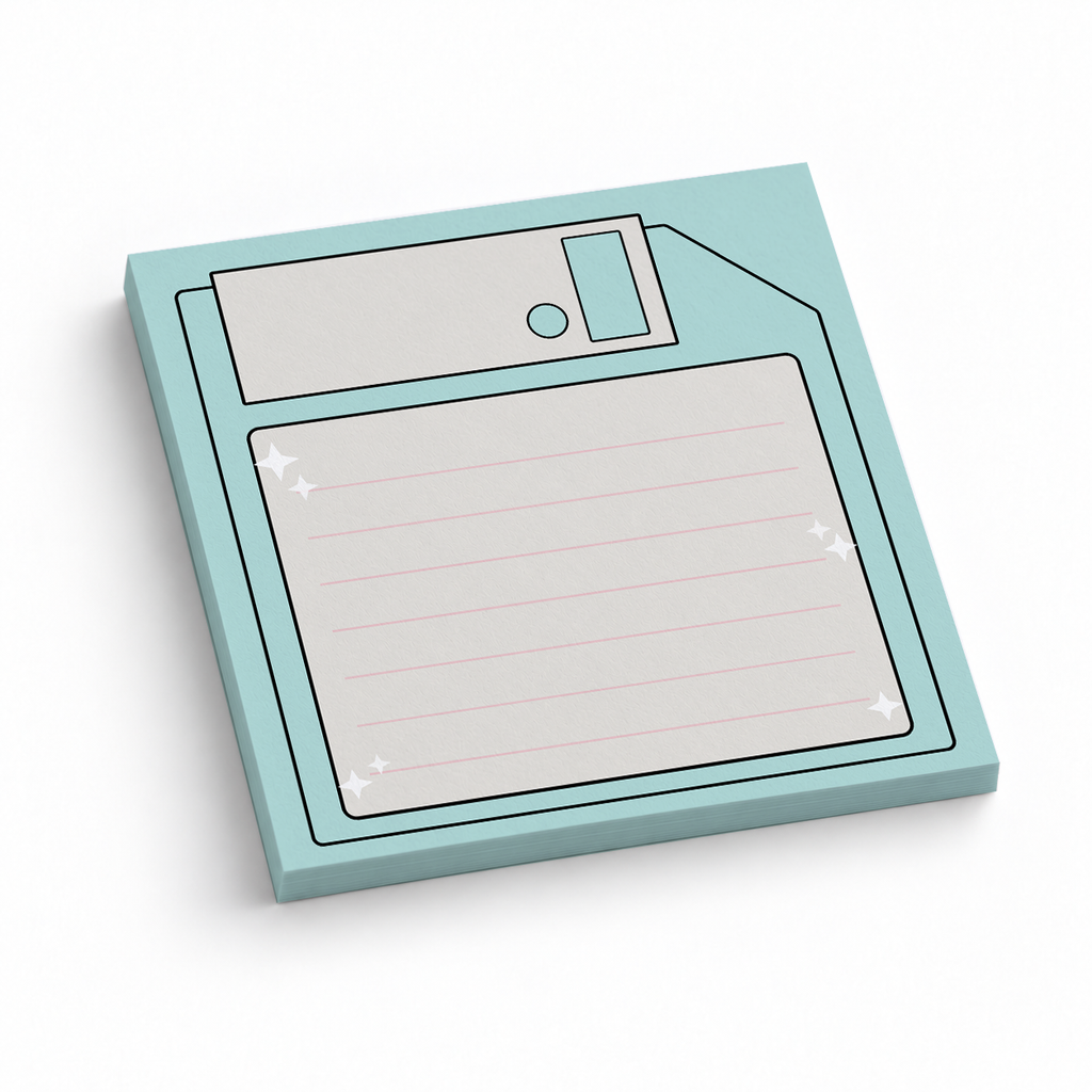 Mint Green Floppy Disk 3x3 sticky notes, 50-sheet memo pad