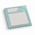 Mint Green Floppy Disk 3x3 sticky notes, 50-sheet memo pad