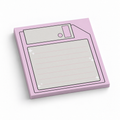 Pastel Pink Floppy Disk 3x3 sticky notes, 50-sheet memo pad