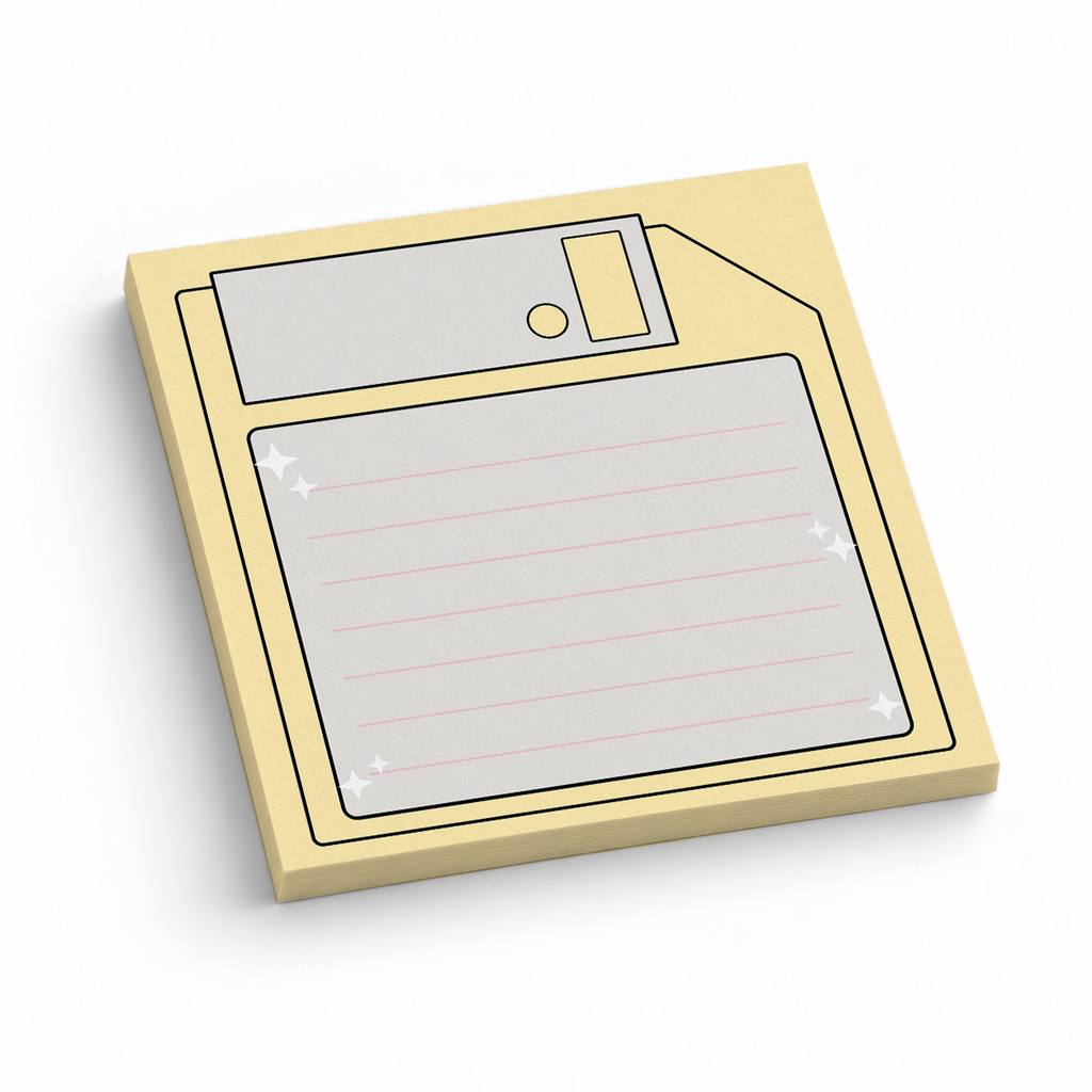 Pastel Yellow Floppy Disk 3x3 sticky notes, 50-sheet memo pad