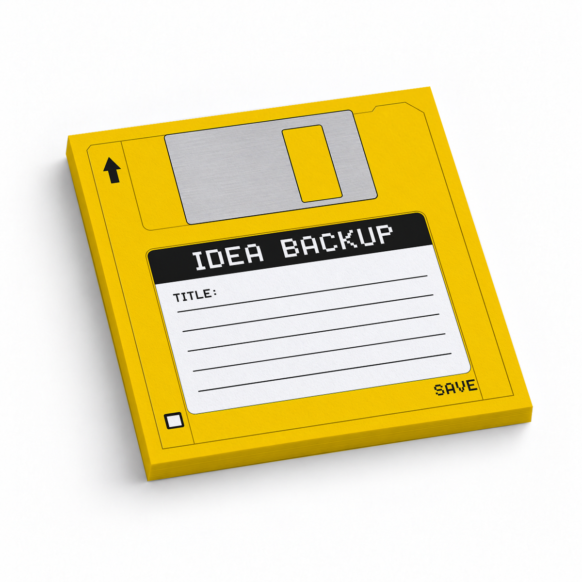 Yellow Idea Backup Floppy Disk 3x3 sticky notes, 50-sheet memo pad