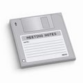 Gray Meeting Notes Floppy Disk 3x3 sticky notes, 50-sheet memo pad