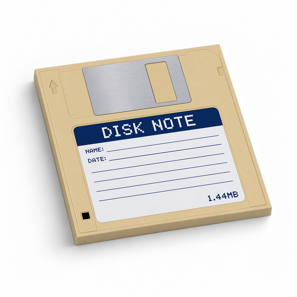 Retro Beige Floppy Disk 3x3 sticky notes, 50-sheet memo pad