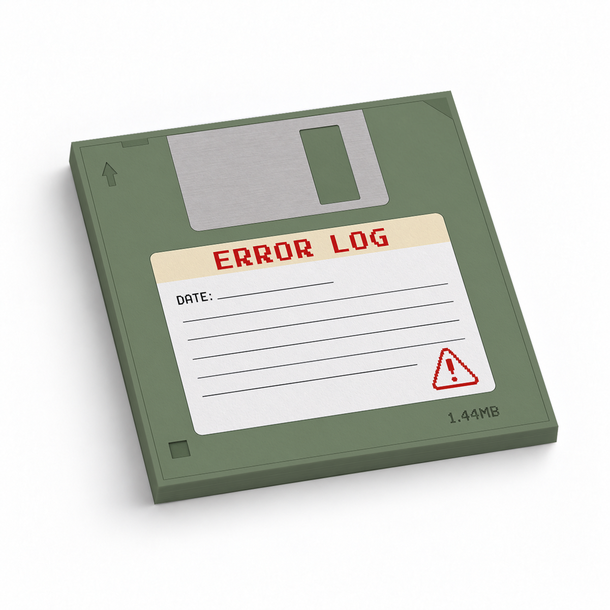 Green Error Log 3x3 sticky notes, 50-sheet memo pad