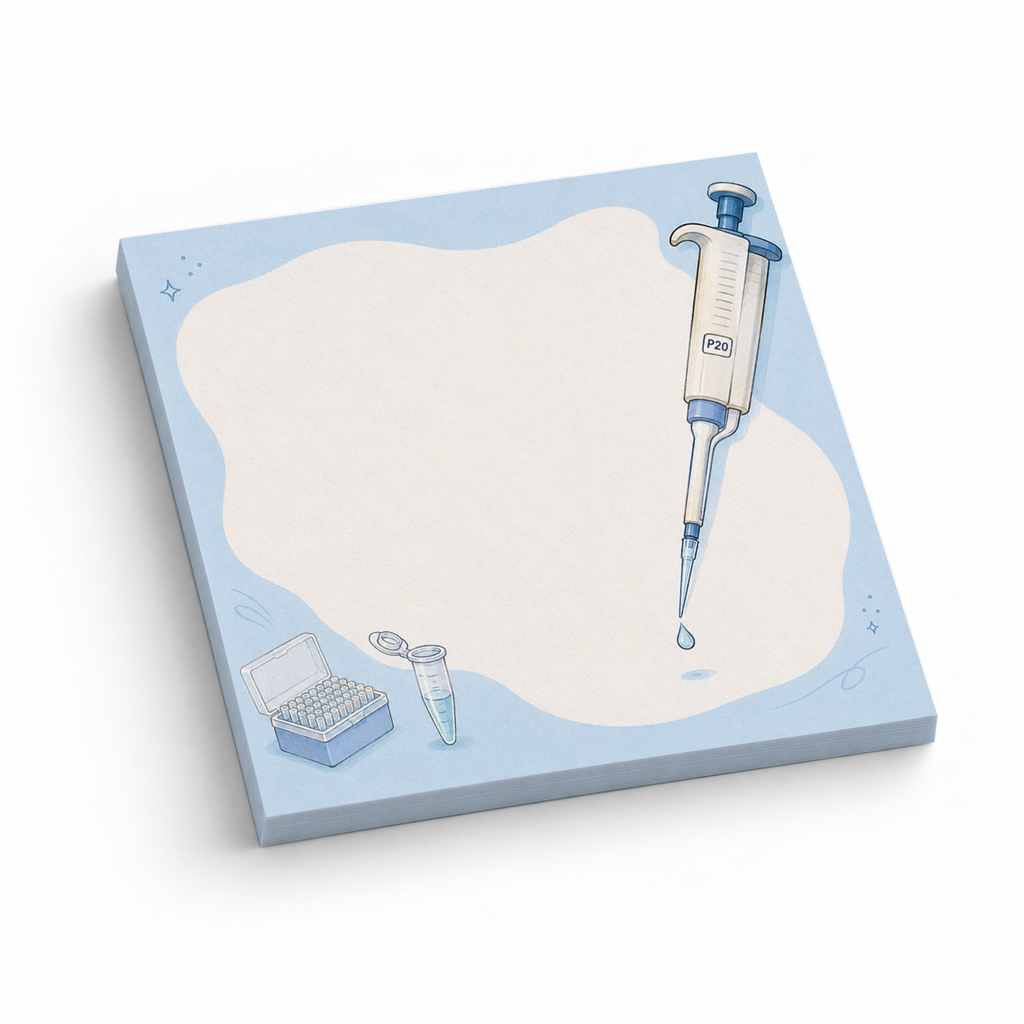 Lab Pipette & Tubes 3x3 sticky notes, 50-sheet memo pad