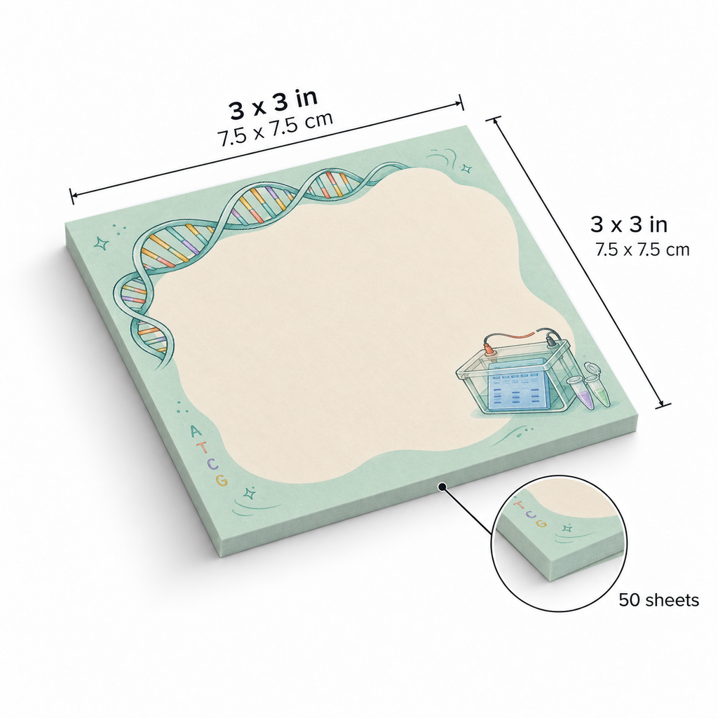 DNA & Gel Electrophoresis sticky notes, 3x3 in (7.5 x 7.5 cm), 50 sheets