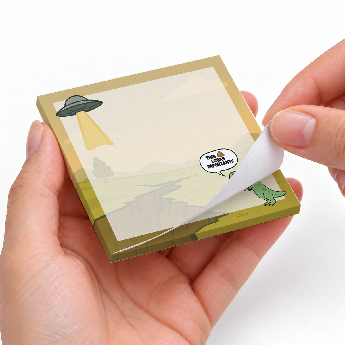 Funny T sticky notes styled with a planner and desk accessories