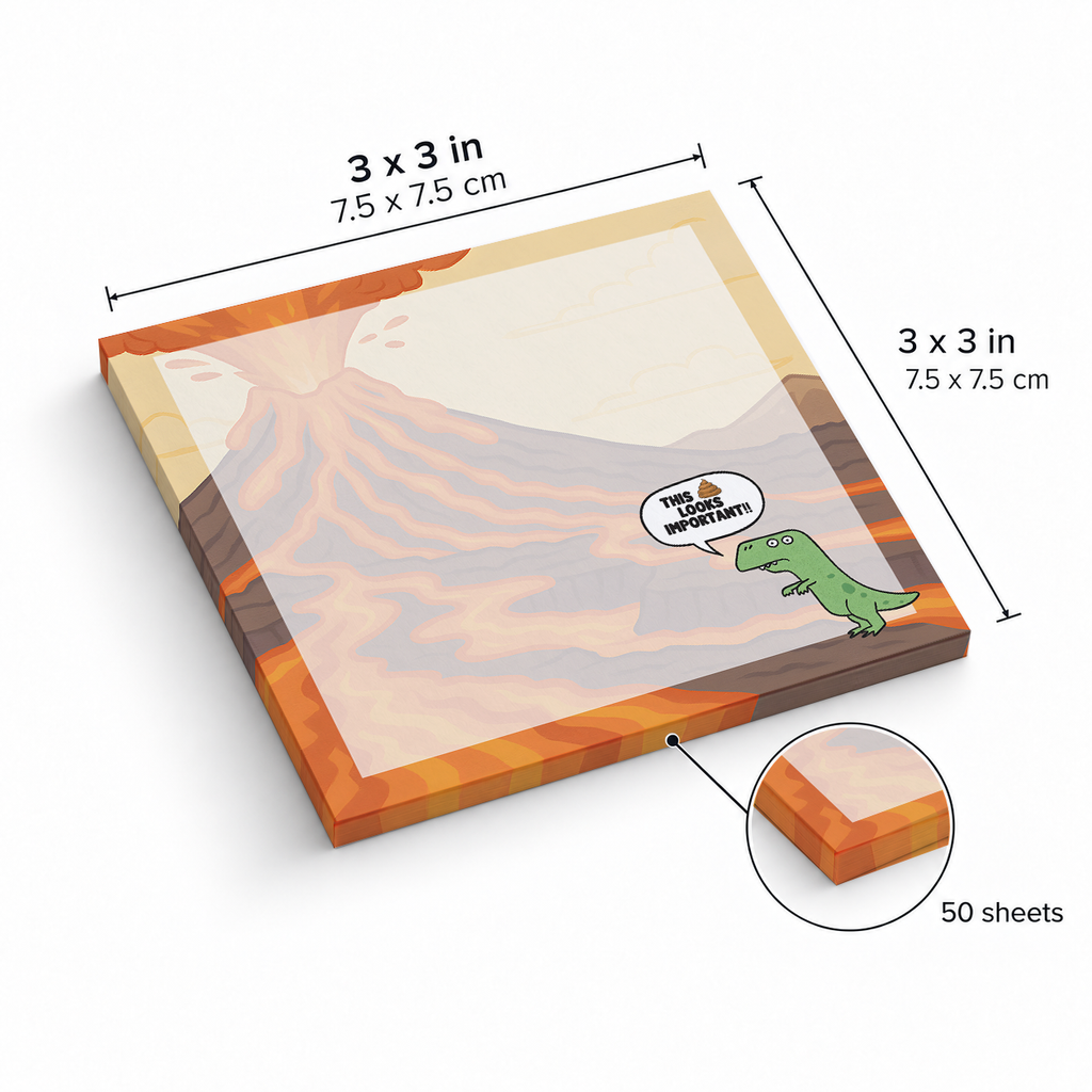 Funny T sticky notes, 3x3 in (7.5 x 7.5 cm), 50 sheets
