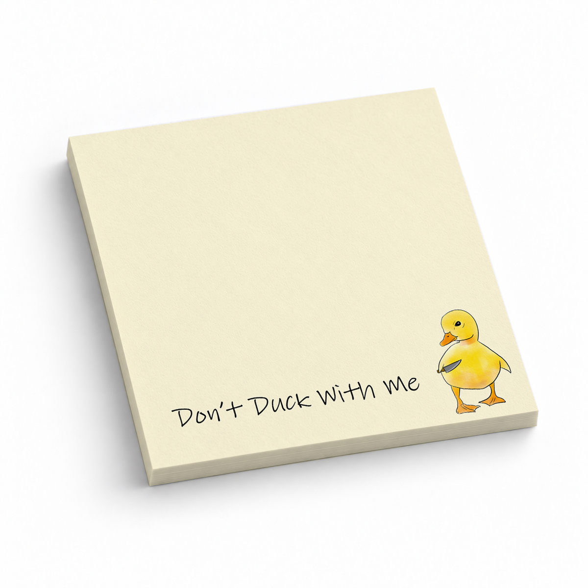 Funny Knife Duck 3x3 sticky notes, 50-sheet memo pad