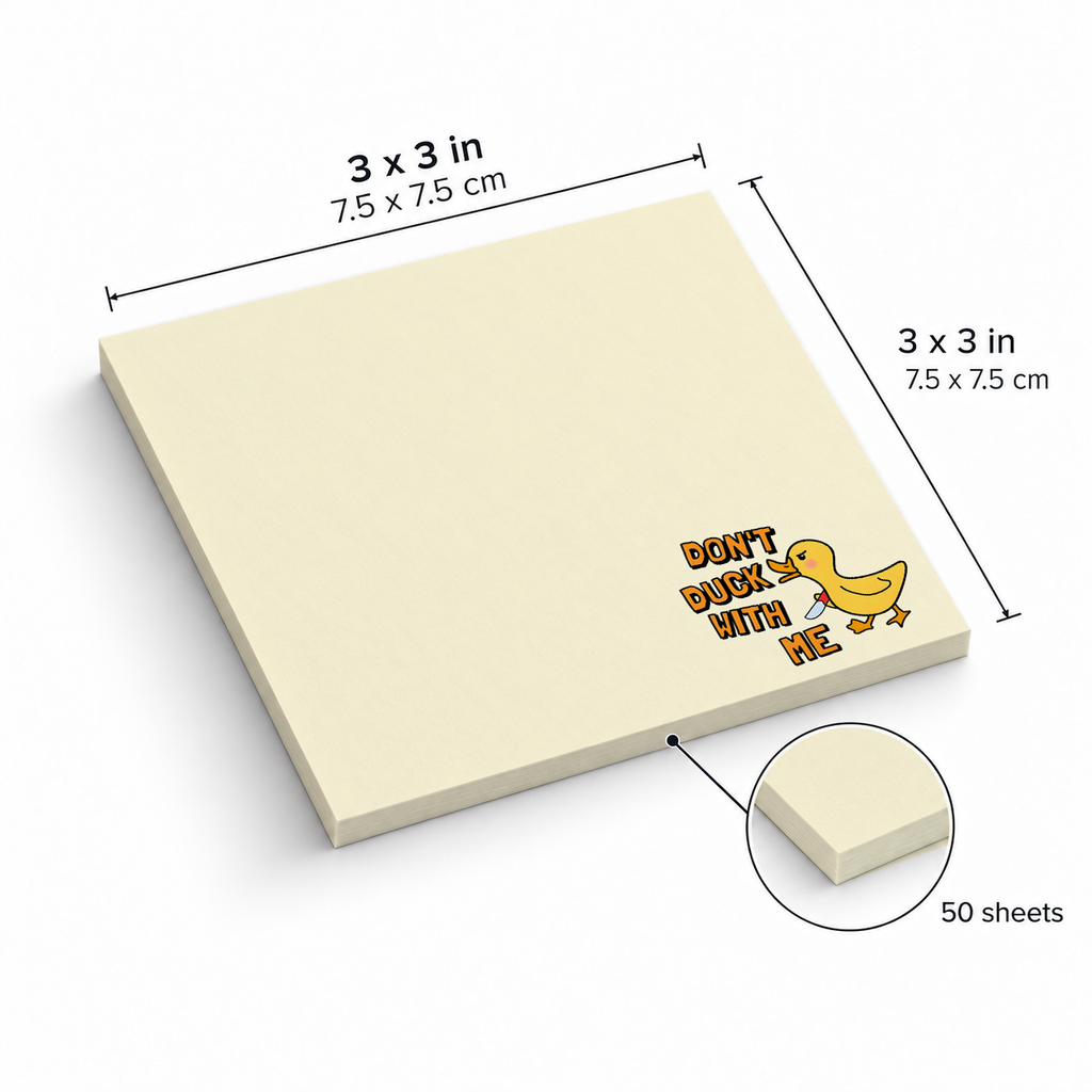 Angry Duck sticky notes, 3x3 in (7.5 x 7.5 cm), 50 sheets