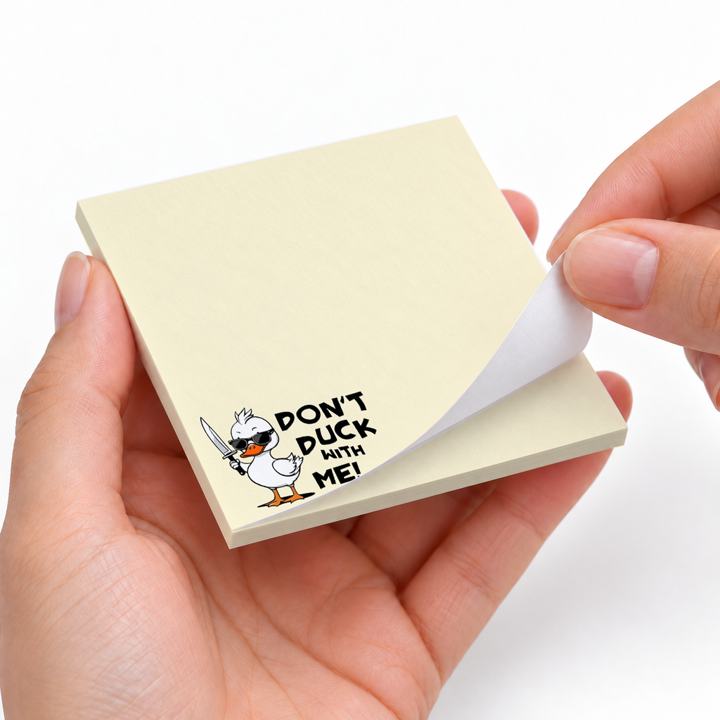 Cool Duck With Sunglasses sticky notes styled with a planner and desk accessories